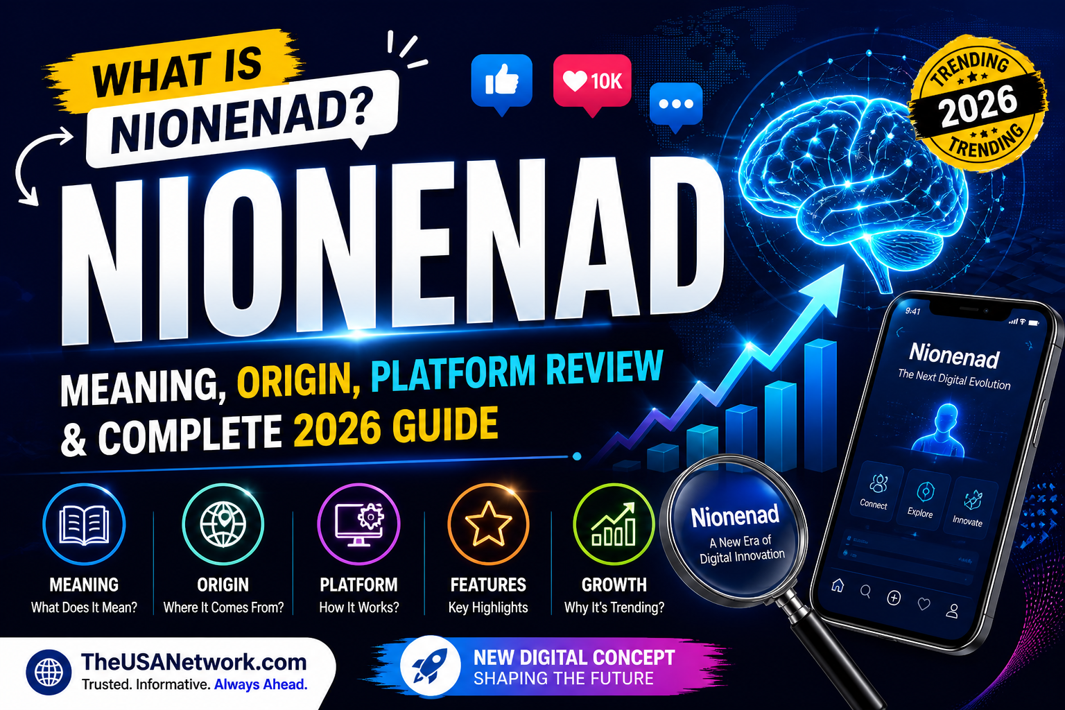Nionenad meaning origin platform review and complete 2026 guide with AI digital concept